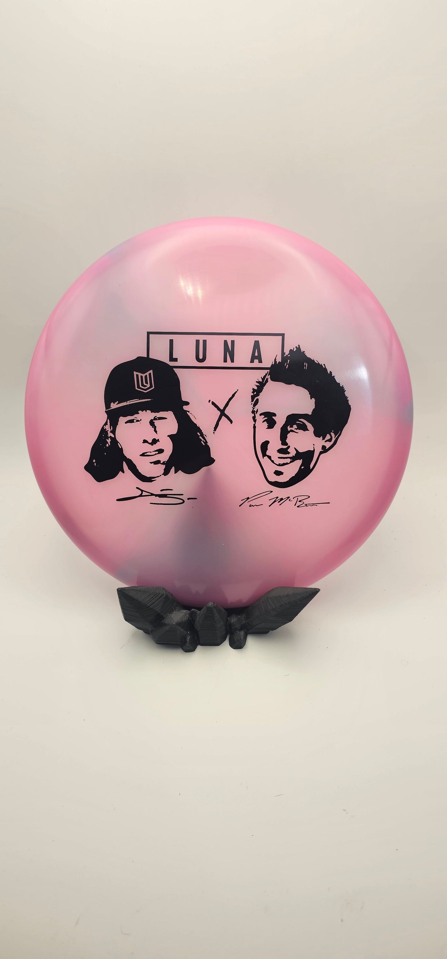 Discraft - Glo Swirl - Luna - mcbeth + barela - PM + AB - pink/purple - black foil