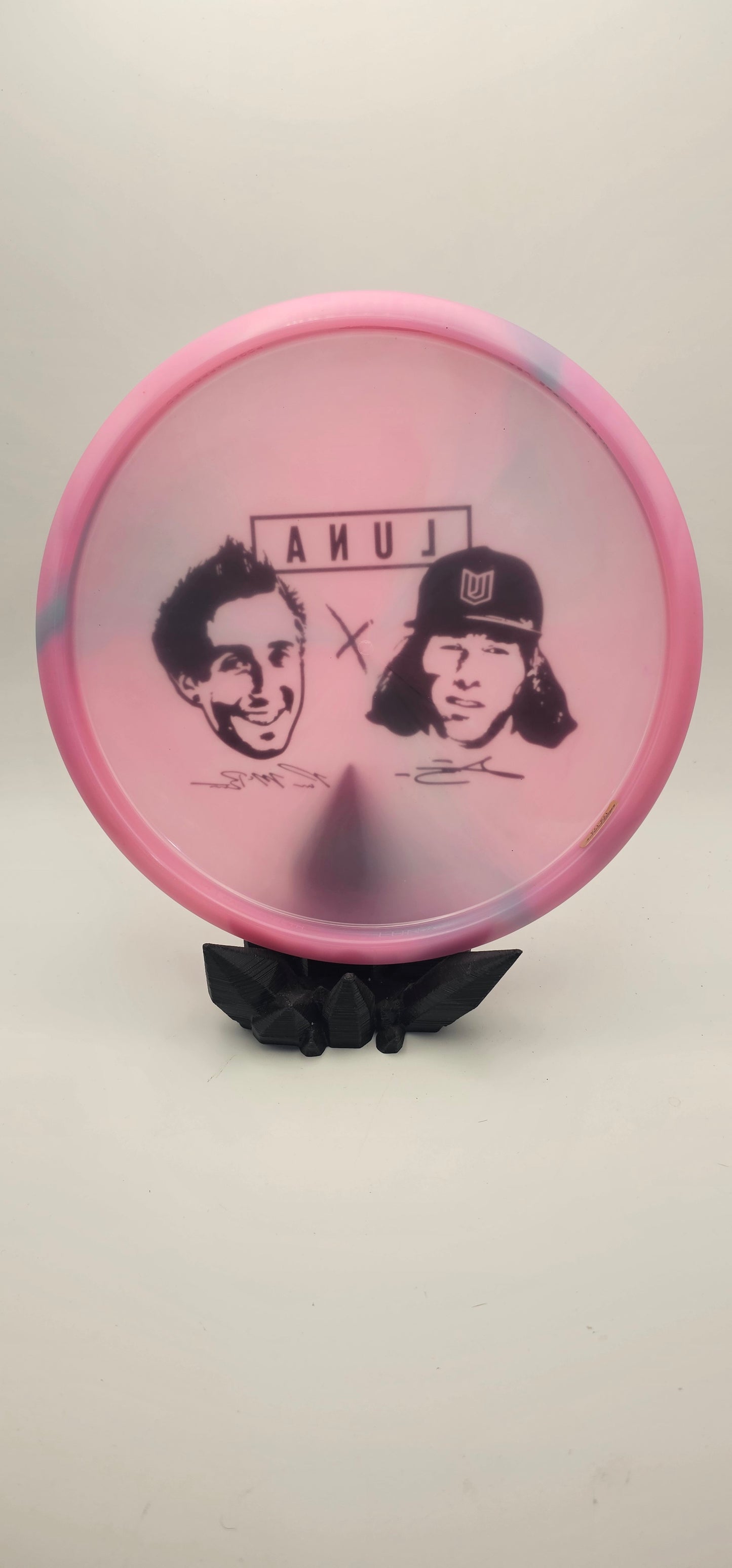 Discraft - Glo Swirl - Luna - mcbeth + barela - PM + AB - pink/purple - black foil