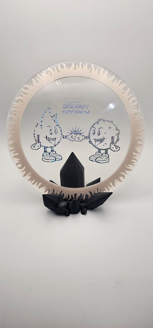 Discraft - Glo Ring - Scorch - Flames - 173-174g - white flames - Clear Plate - silver foil